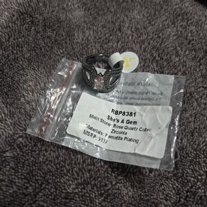 Rose Quartz Cubic Zirconia Ring